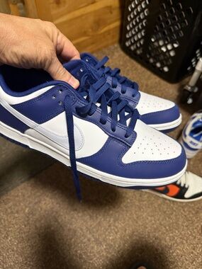 Nike DUNKS Men’s Royal Blue and White Low-Top Sneakers
